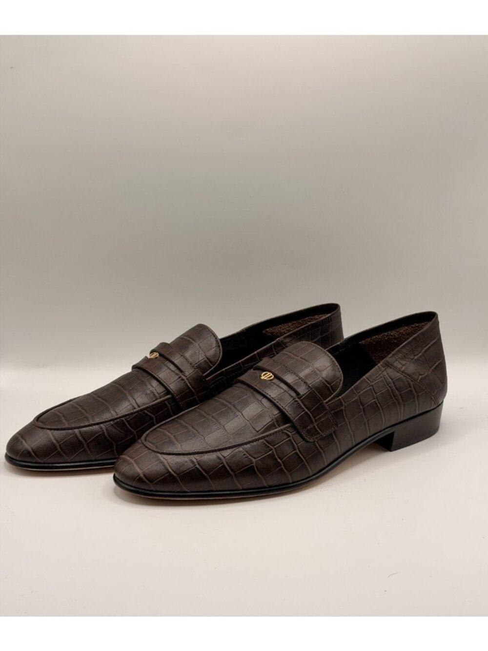 Paige Women’s Macall Brown Croc Leather Loafers Flats Sz 10